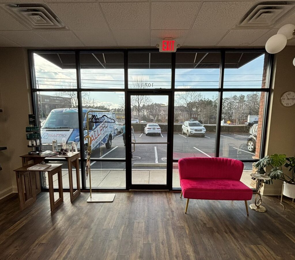 Window tinted office building